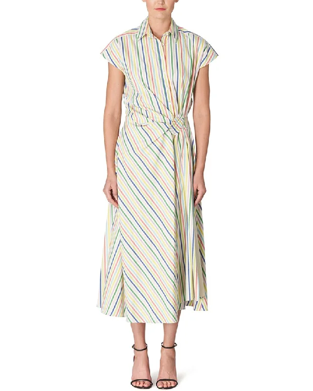 Save Money, Shop Happy!Carolina Herrera Cap Sleeve Side Knot Midi Dress