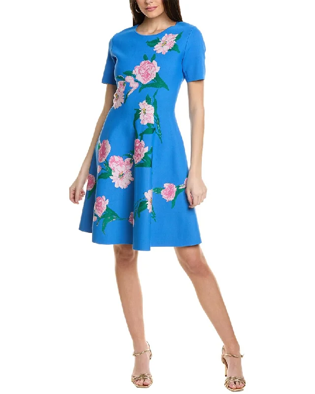 Buy One, Get One Free!Carolina Herrera Crewneck Fit & Flare Mini Dress
