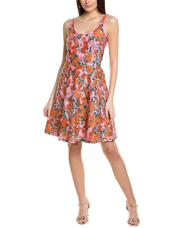 Score Big Savings Today!Carolina Herrera Scoop Neck Fit & Flare Silk-Blend Mini Dress