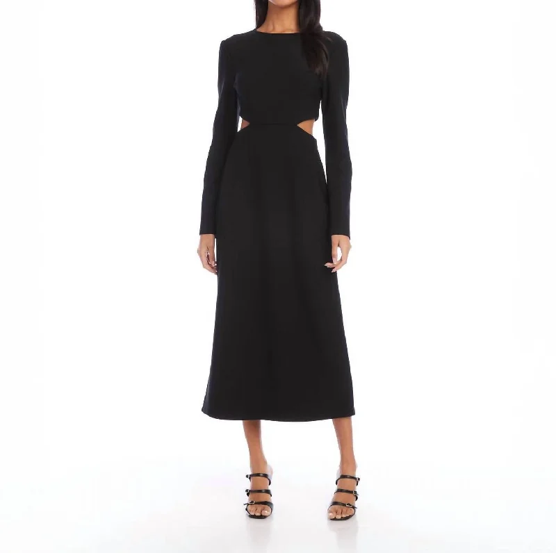 Special Offer – Act Fast!Cutout Midi Dress In Black
