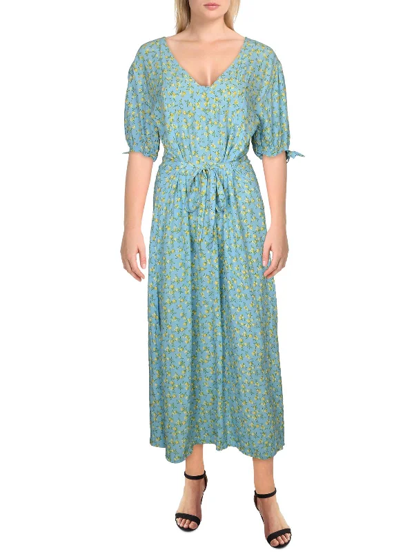Don't Miss Out!Daija Womens Floral Tie Shoulder Midi Dress