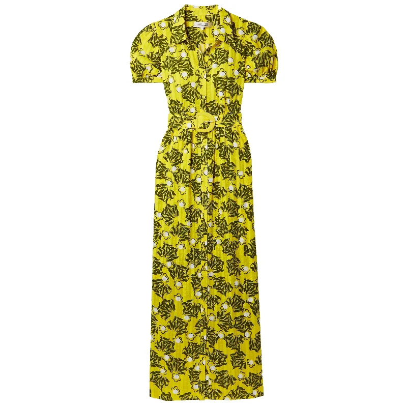 Time to Save Big!Diane von Furstenberg DVF Women's Paddy Olive Leaves Signature Yellow Belted Midi Dress Time to Save Big!Diane von Furstenberg DVF Women's Paddy Olive Leaves Signature Yellow Belted Midi Dress