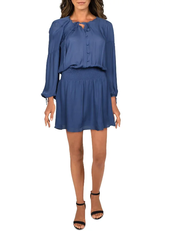 Special Offer – Act Fast!Dorit Womens Silk Smocked Mini Dress
