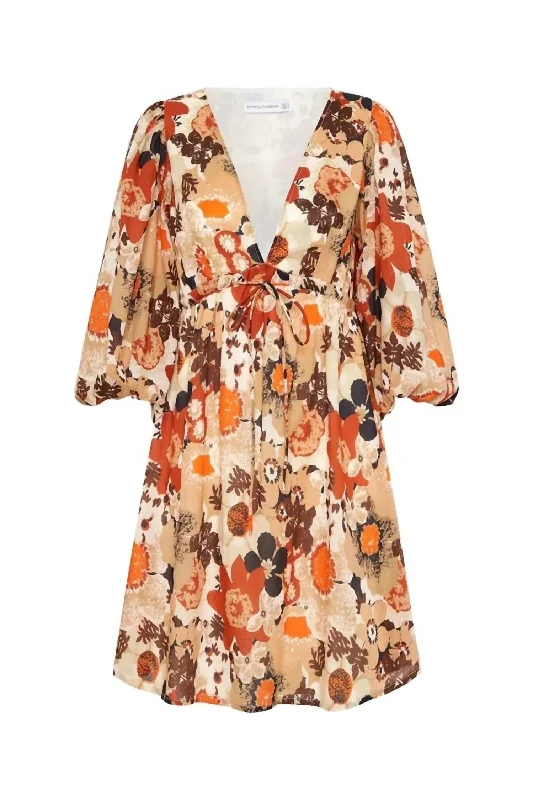 Grab Yours Before It’s Too Late!Faria Mini Dress In Kaiya Floral Print