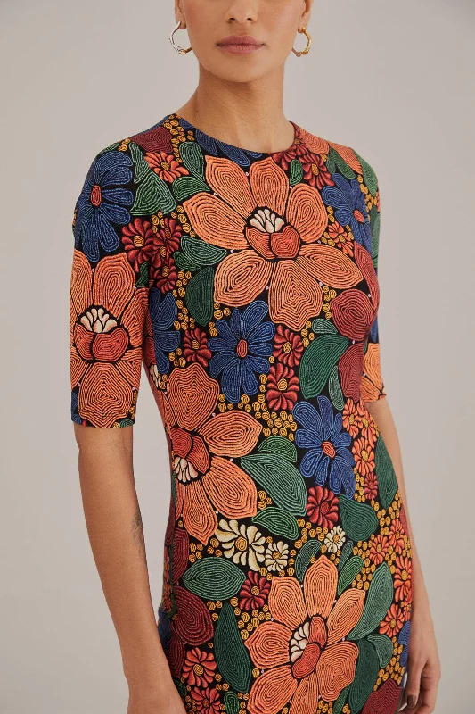 Save Like Never Before!Farm Rio Stitched Flowers Black Short Sleeve Midi Dress Stitched Flowers Black Save Like Never Before!Farm Rio Stitched Flowers Black Short Sleeve Midi Dress Stitched Flowers Black