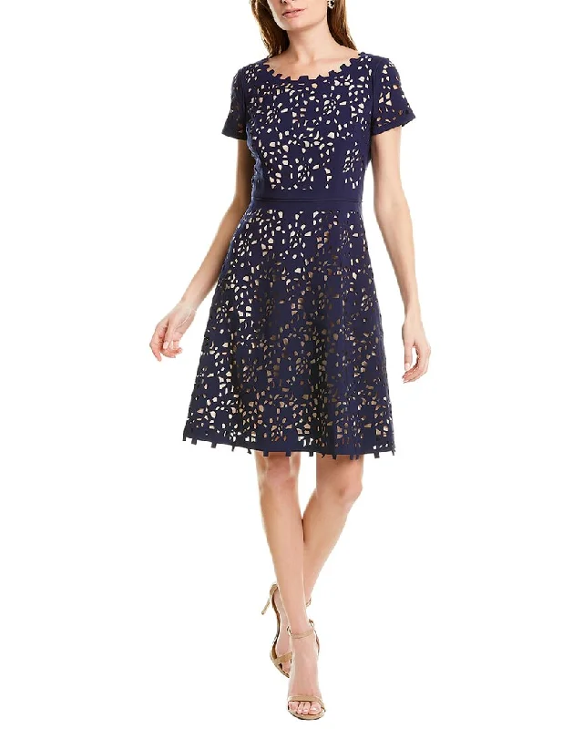 Limited Time Offer!FOCUS by Shani Laser Cut Mini Dress