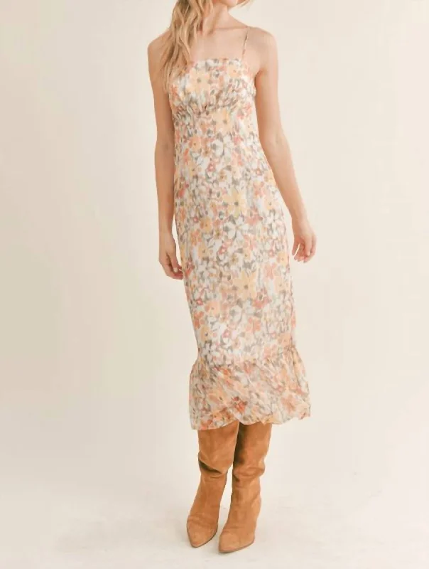 Hot Deals You Can’t Resist!Forest Bath Midi Dress In Ivory Multi