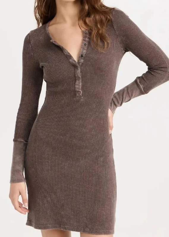 Only a Few Left – Order Now!Forever Henley Mini Dress In Chocolate