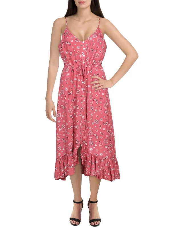 Unbeatable Prices!Frida Womens V Neck Hi Low Midi Dress