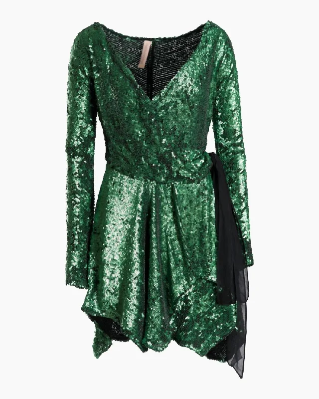 Shop Early, Save Big!Gallia Sequin Mini Dress In Emerald
