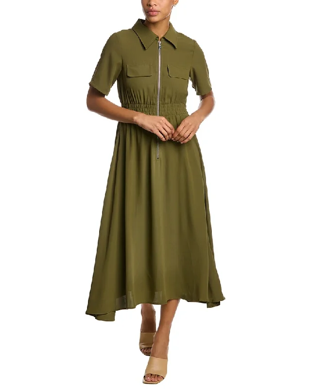 Best Price of the Season!Gracia Front Zip Midi Dress