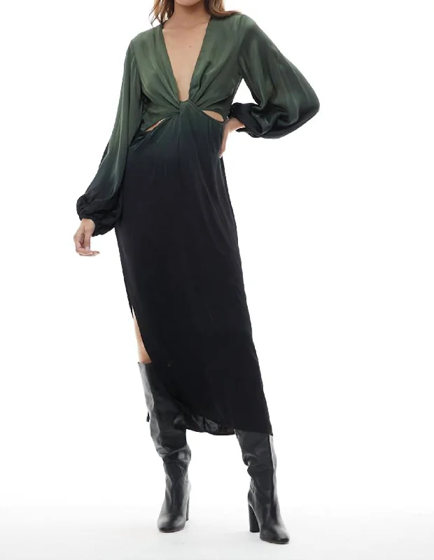 Time to Snag a Bargain!Hadi Midi Dress In Dark Forest Ombre