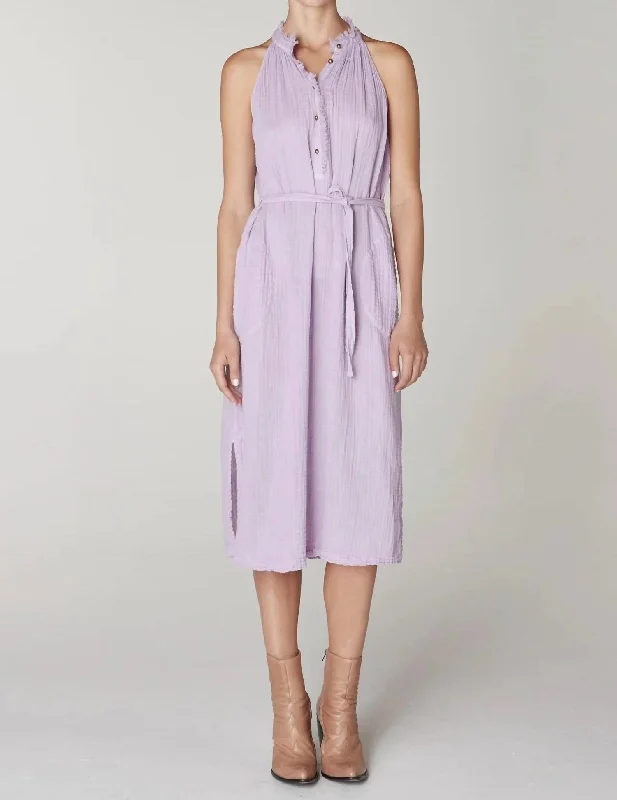 Every Deal is a Steal!Halter Midi Dress In Lavender
