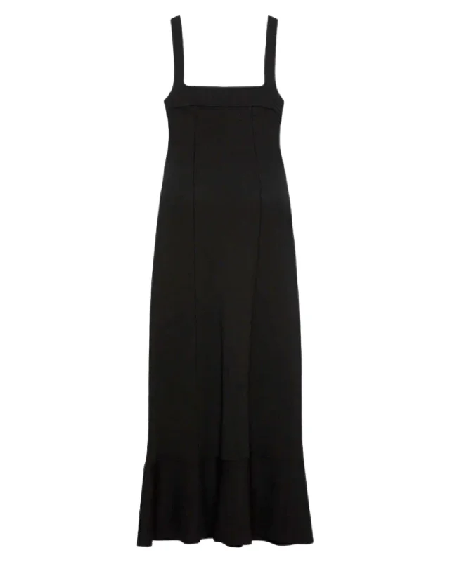 Get It Before It’s Gone!Ingrid Square Neck Midi Dress In Black