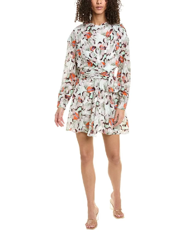 Hurry, Sale Ends Soon!IRO Fil Coupe Silk-Blend Mini Dress