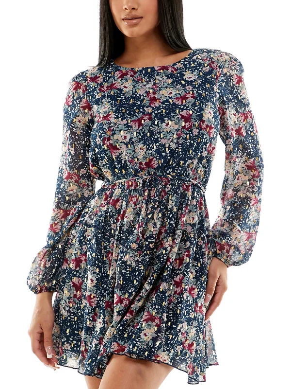 Hurry, Sale Ends Soon!Juniors Womens Floral Short Mini Dress