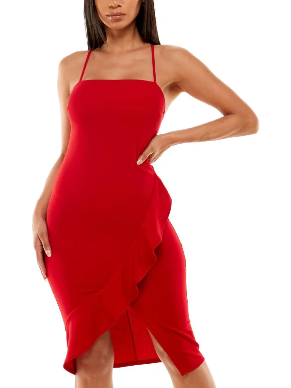 Limited Deals, Unlimited Savings!Juniors Womens Strappy High-Low Midi Dress