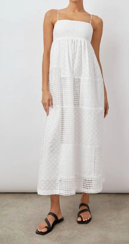 Today Only – Don’t Miss It!Lucy Eyelet Midi Dress in White