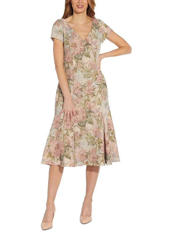Snag the Best Prices Now!Matlesee  Womens Jacquard Short Sleeves Midi Dress