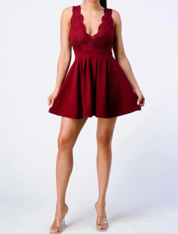 The Best Deals Won’t Wait!Mini Dress In Burgundy