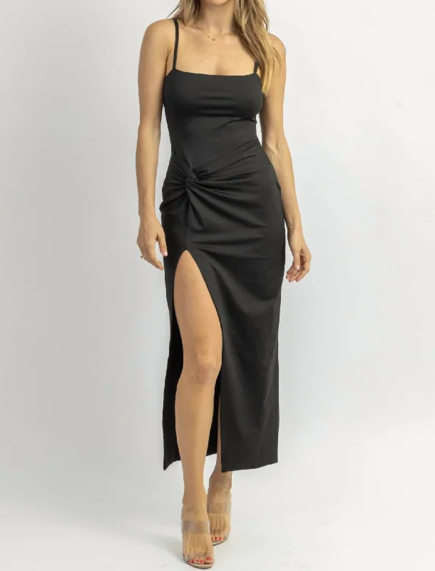 Your Dream Deal is Here!Natasha Twist Midi Dress In Black