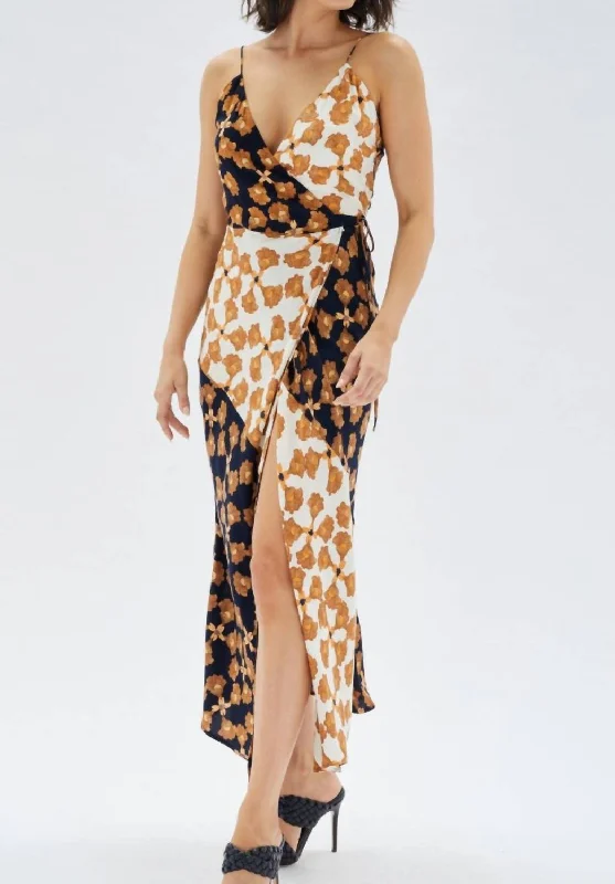 Enjoy Huge Discounts Now!Nour Cami Wrap Midi Dress in Multi