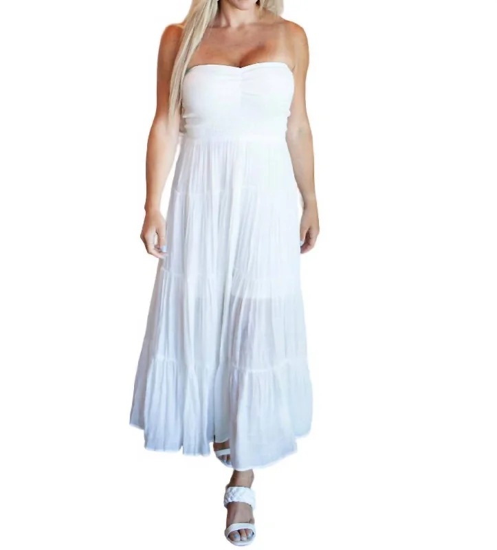 The Sale You’ve Been Waiting For!Palmer Strapless Midi Dress In White