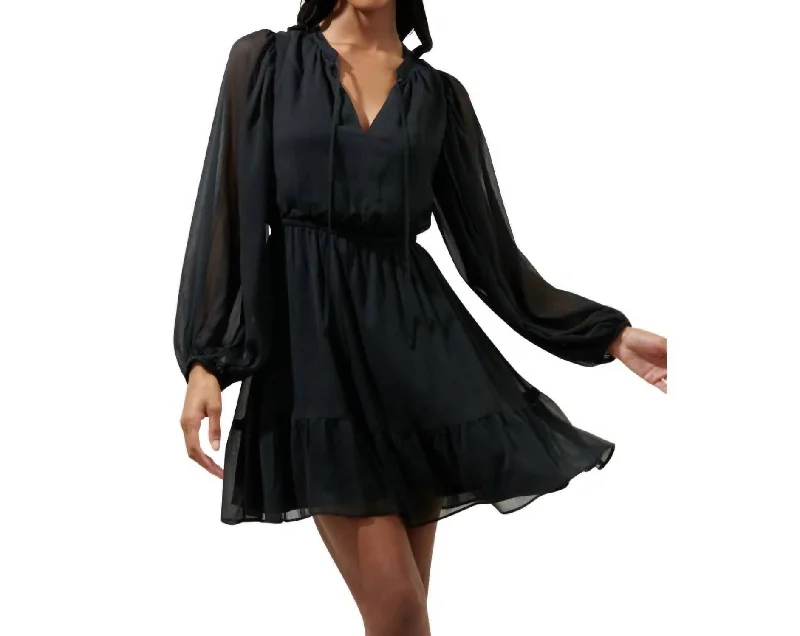 Incredible Savings Inside!Paxton Balloon Sleeve Mini Dress In Black