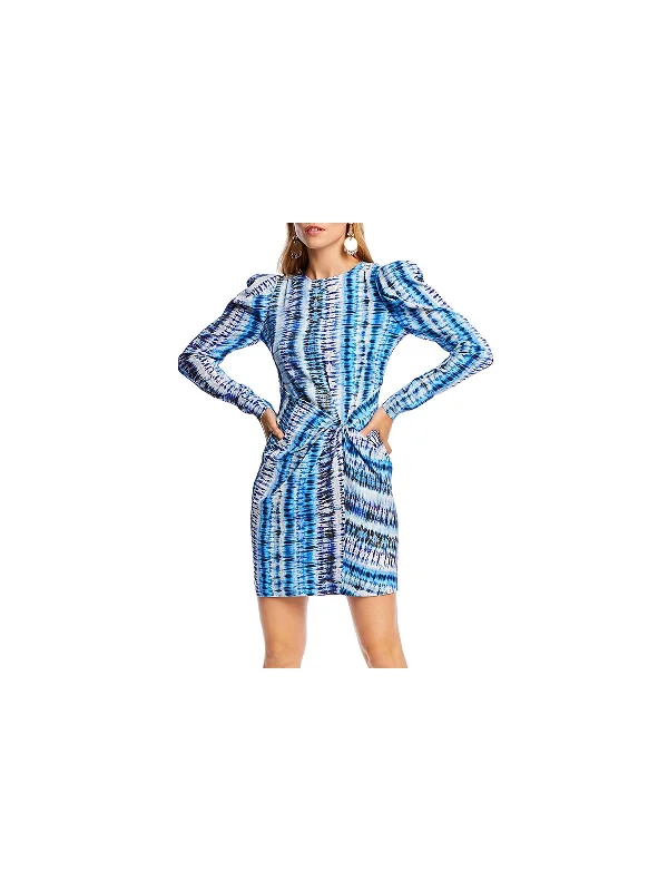 Your Wallet Will Thank You!Penelope Womens Tie-Dye Puff Sleeves Mini Dress
