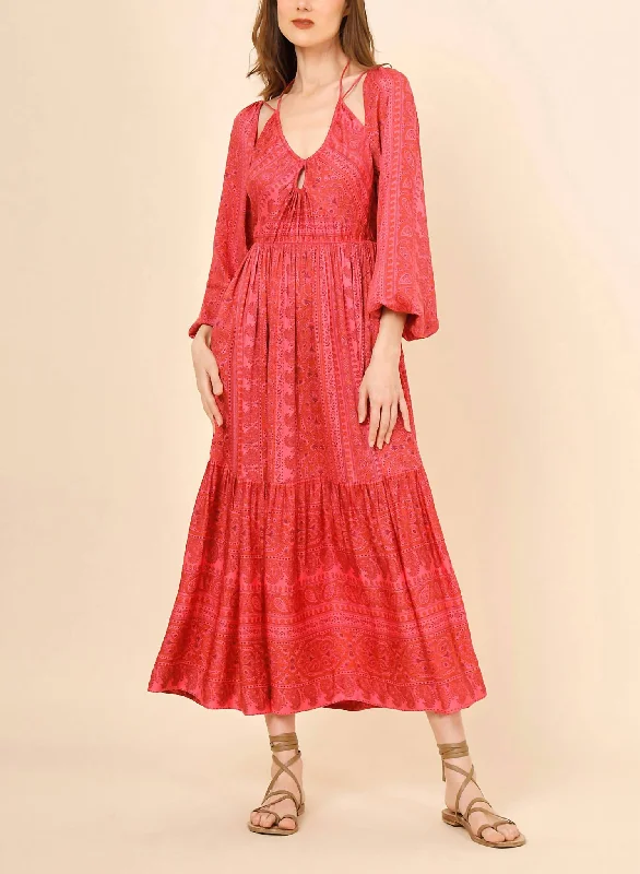 Special Discounts Inside!Ravenna Midi Dress In Salania Tart