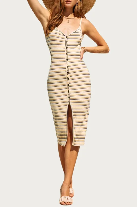 Don’t Wait – Shop Today!Ribbed Stretch Modal-Jersey Midi Dress In Banana Multi