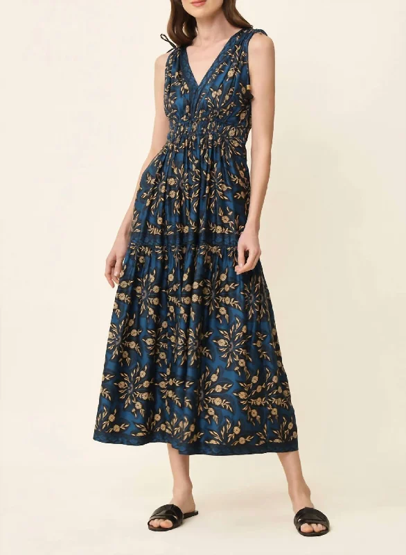 Limited Stock Available!Rosalita Midi Dress In Marli Sapphire