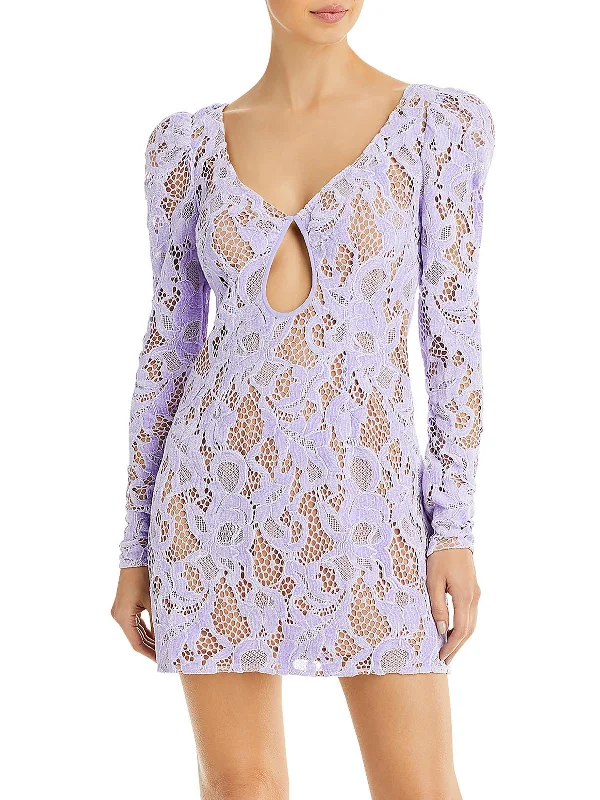 Great Deals, Just for You!Rosemary Womens Velvet Open Back Mini Dress