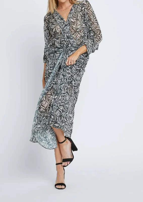 Save More When You Shop More!Sanctuary Midi Dress In Black/white Palm