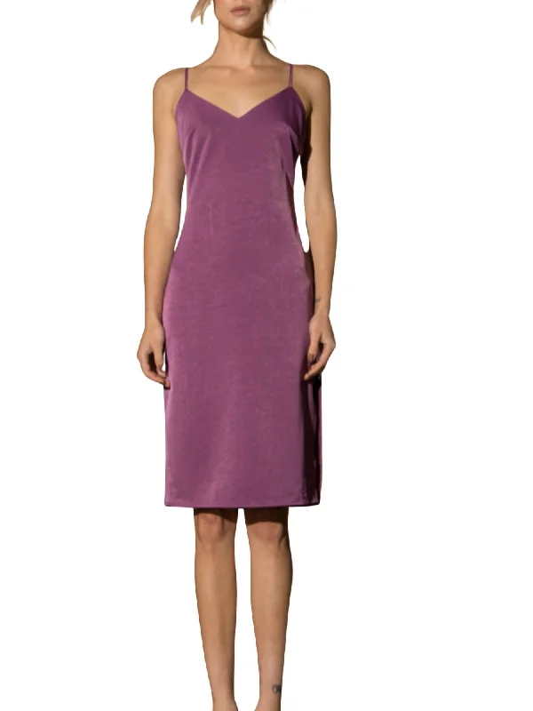 Time to Snag a Bargain!Satin Midi Dress In Purple