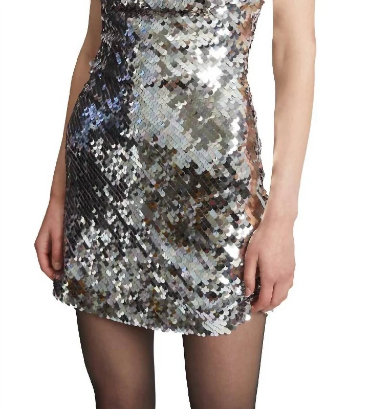 Price Drop Alert!Shai Sequin Mini Dress In Silver Multi