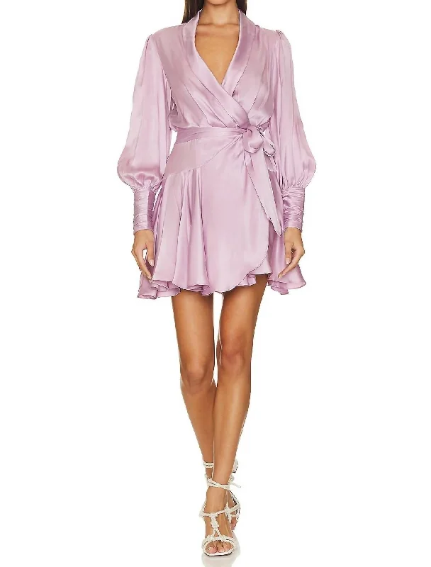 Enjoy Huge Discounts Now!Silk Wrap Mini Dress In Musk