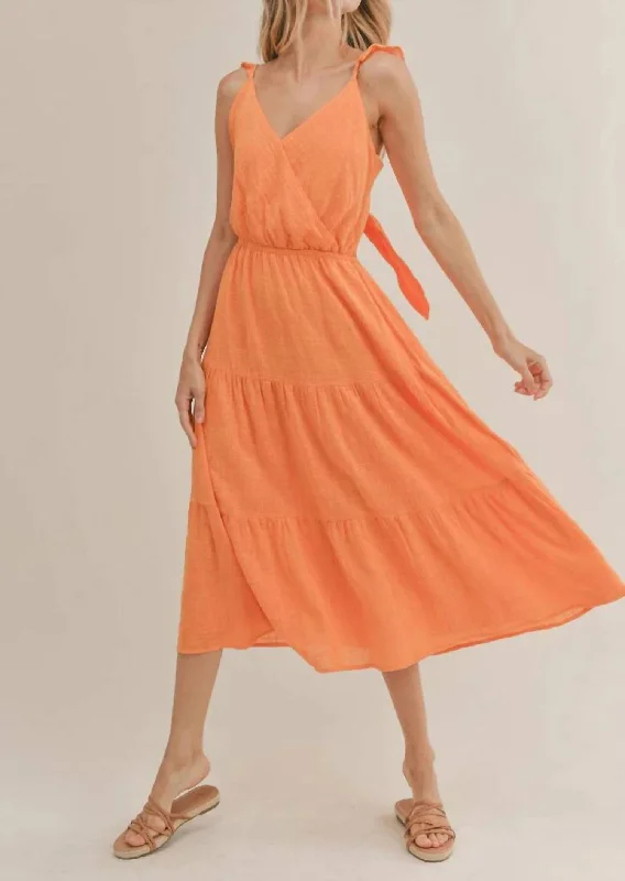 Amazing Prices You Can’t Resist!So Cal Midi Dress In Orange