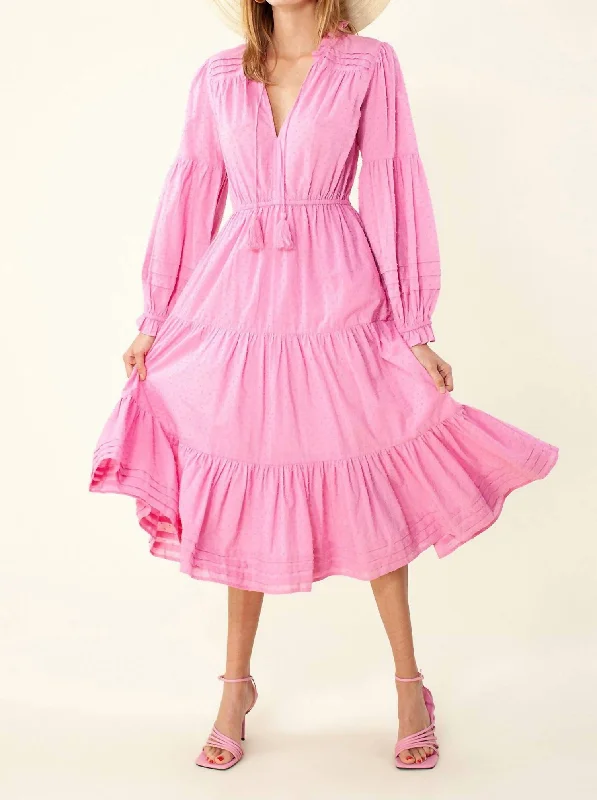 Shop Smart, Save Big!Solid Midi Dress in Pink