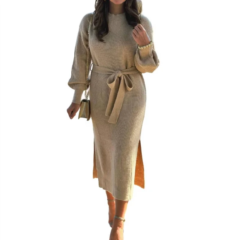 Unbeatable Prices!Sweater Midi Dress In Latte