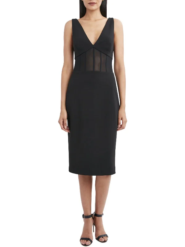 Great Deals, Just for You!Tobey Womens V-Neck Sheer Midi Dress
