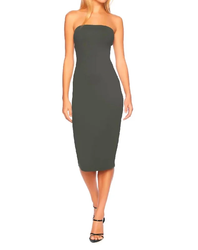 Best Deals Just for You!Tube Midi Dress In Hunter Green