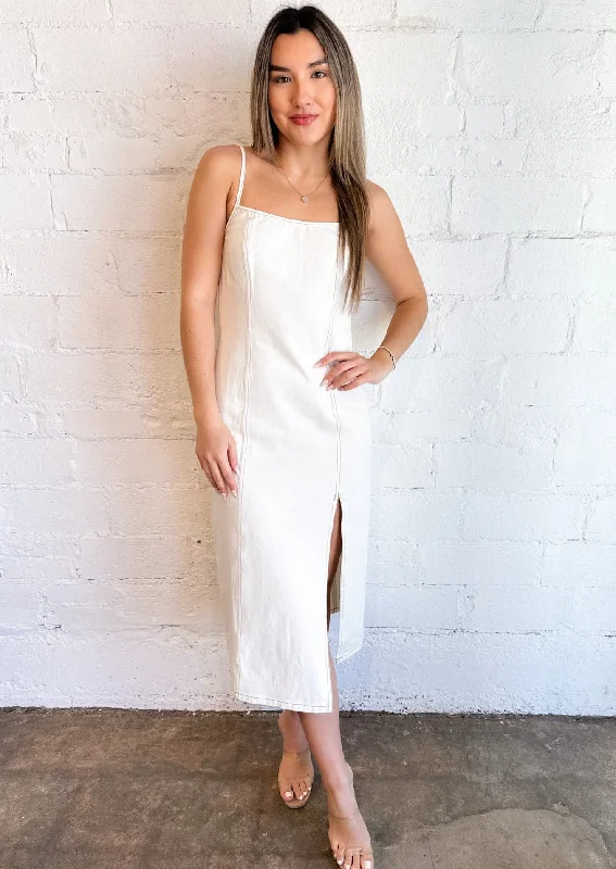 Score Huge Discounts Today!Twill Midi Dress