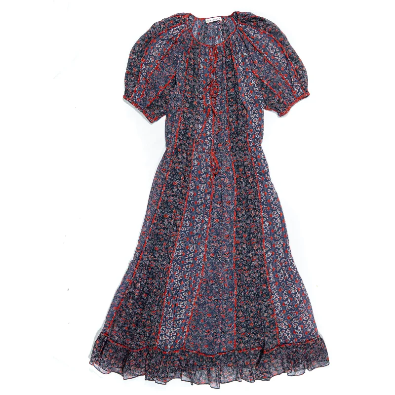 Instant Savings Await!Ulla Johnson Women's Berenice Twilight Floral Print Midi Dress Silk Georgette Instant Savings Await!Ulla Johnson Women's Berenice Twilight Floral Print Midi Dress Silk Georgette