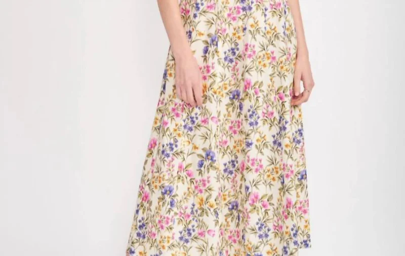 One Click Away from Big Savings!Valerie Midi Dress In Beige