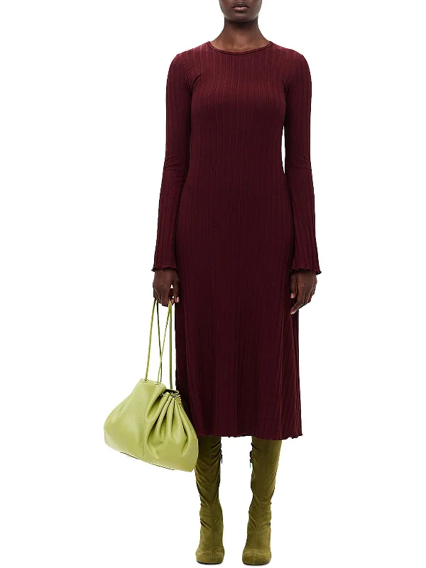Best Offers of the Month!Wells Womens Ribbed Knit Calf Midi Dress