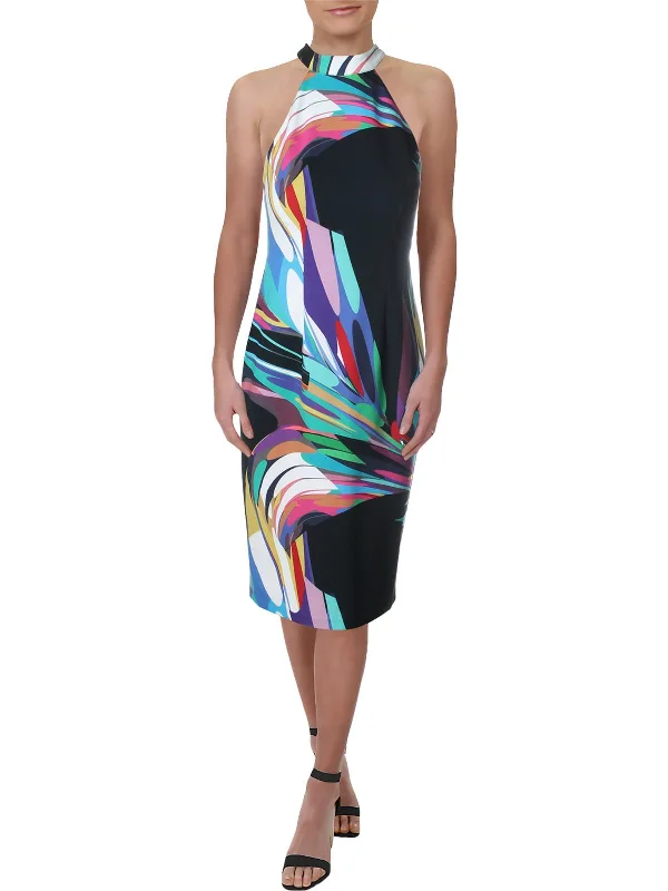 Unlock Huge Savings Now!Womens Apron Neck Printed Midi Dress