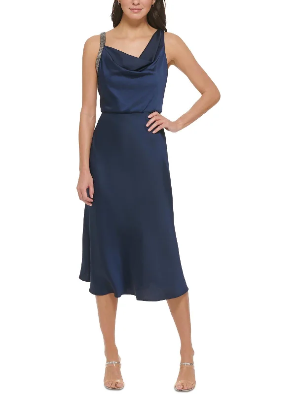 Your Favorite Items on Sale Now!Womens Embellished Straps Crepe Midi Dress
