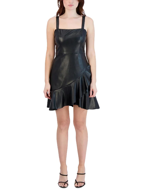 Price Drop Alert!Womens Faux Leather Short Mini Dress
