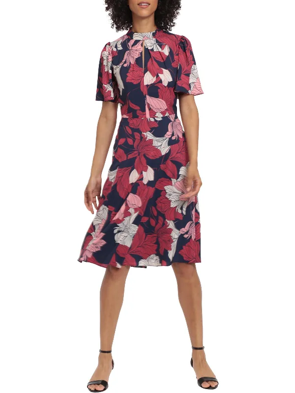 Your Favorite Items on Sale Now!Womens Floral Keyhole Neck Midi Dress